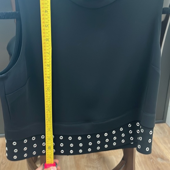 A.L.C. Women’s black crop tank top with studded detail - Picture 5 of 6